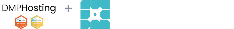 Image with transparent background showing logos for two WordPress hosting companies.