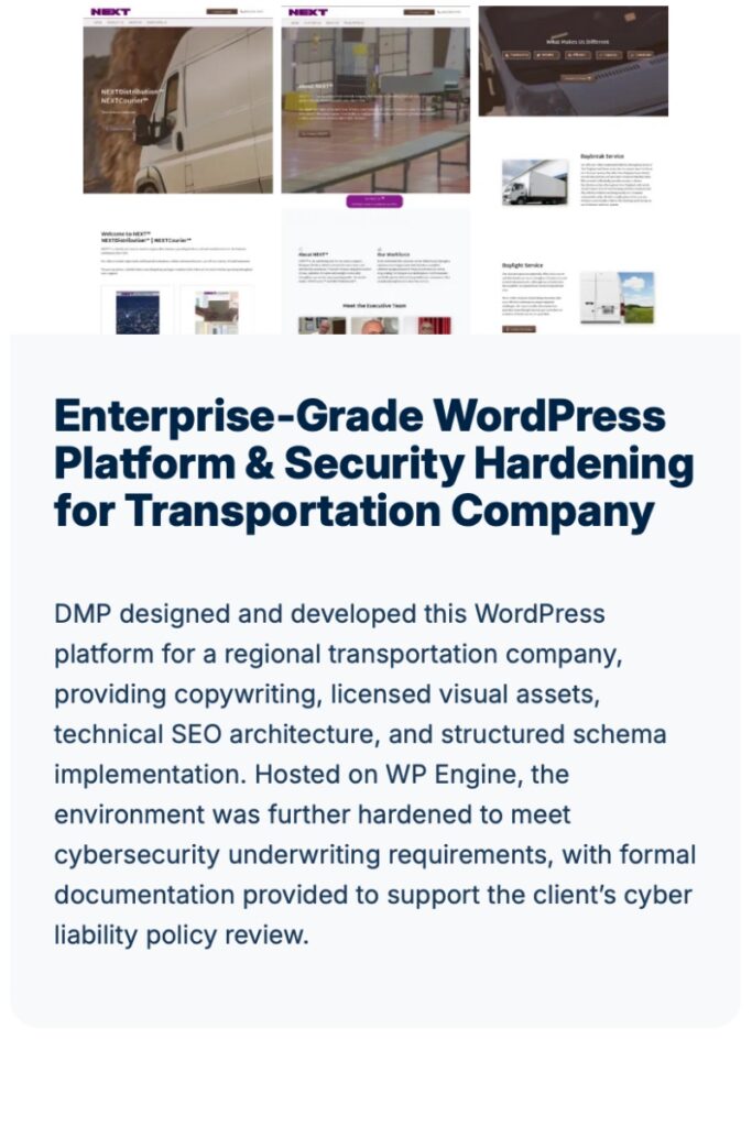 Image of a portfolio item for DMP Hosting
